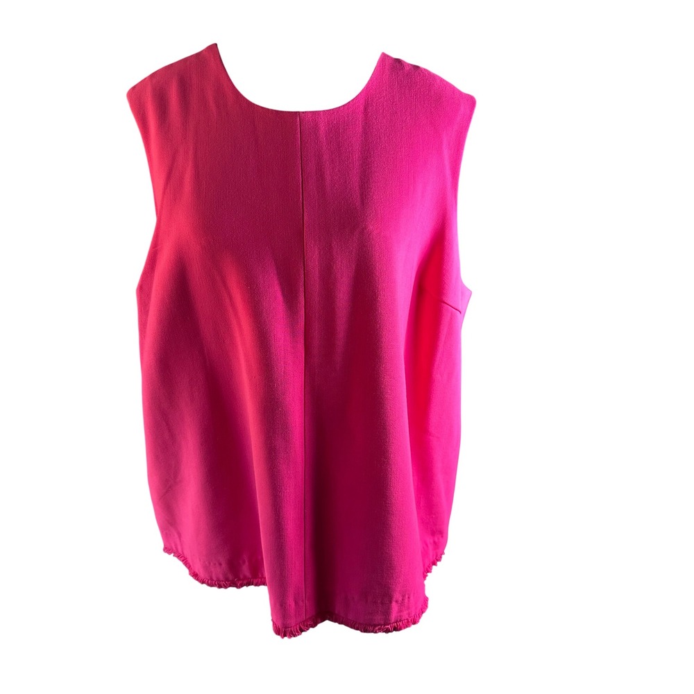 Victoria Beckham for Target Pink Sleeveless Frayed Hem Top‎ Plus Size 1X